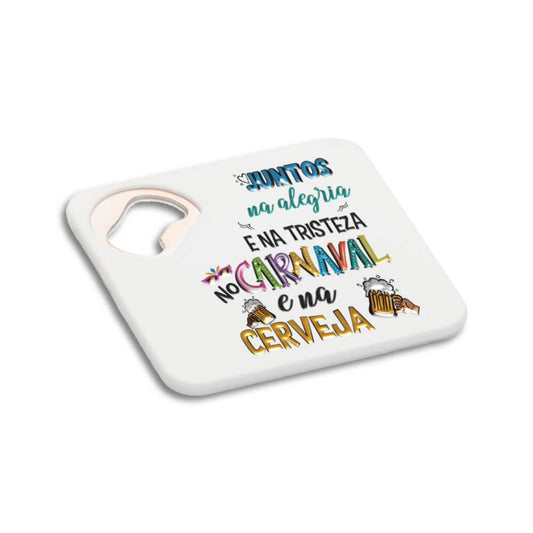 Abridor com Porta-Copo Funfaye Branco Personalizado | Kit c/ 5un