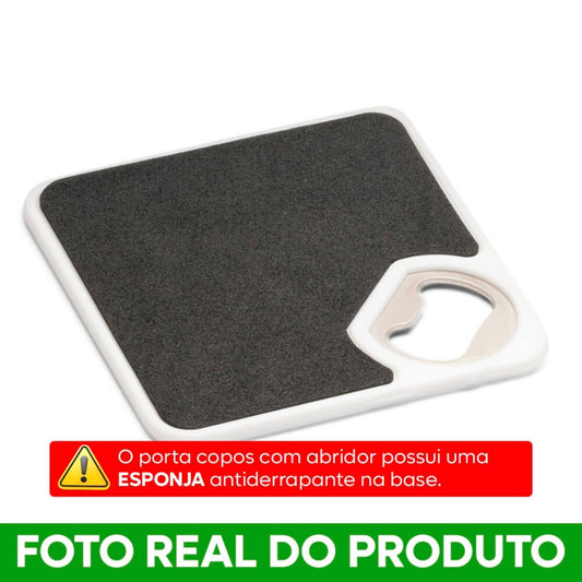 Abridor com Porta-Copo Funfaye Branco Personalizado | Kit c/ 5un