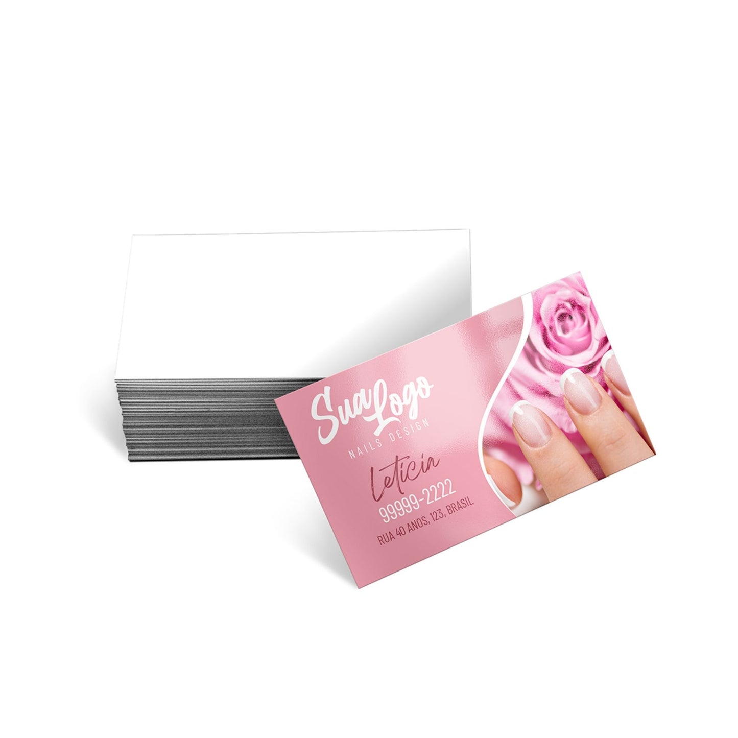 1000 Cartões de Visita Couchê 250g com Verniz UV Frente