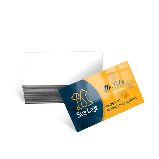 Cartão de Visita Couchê 250g Verniz UV Total Frente - 4x0 250und
