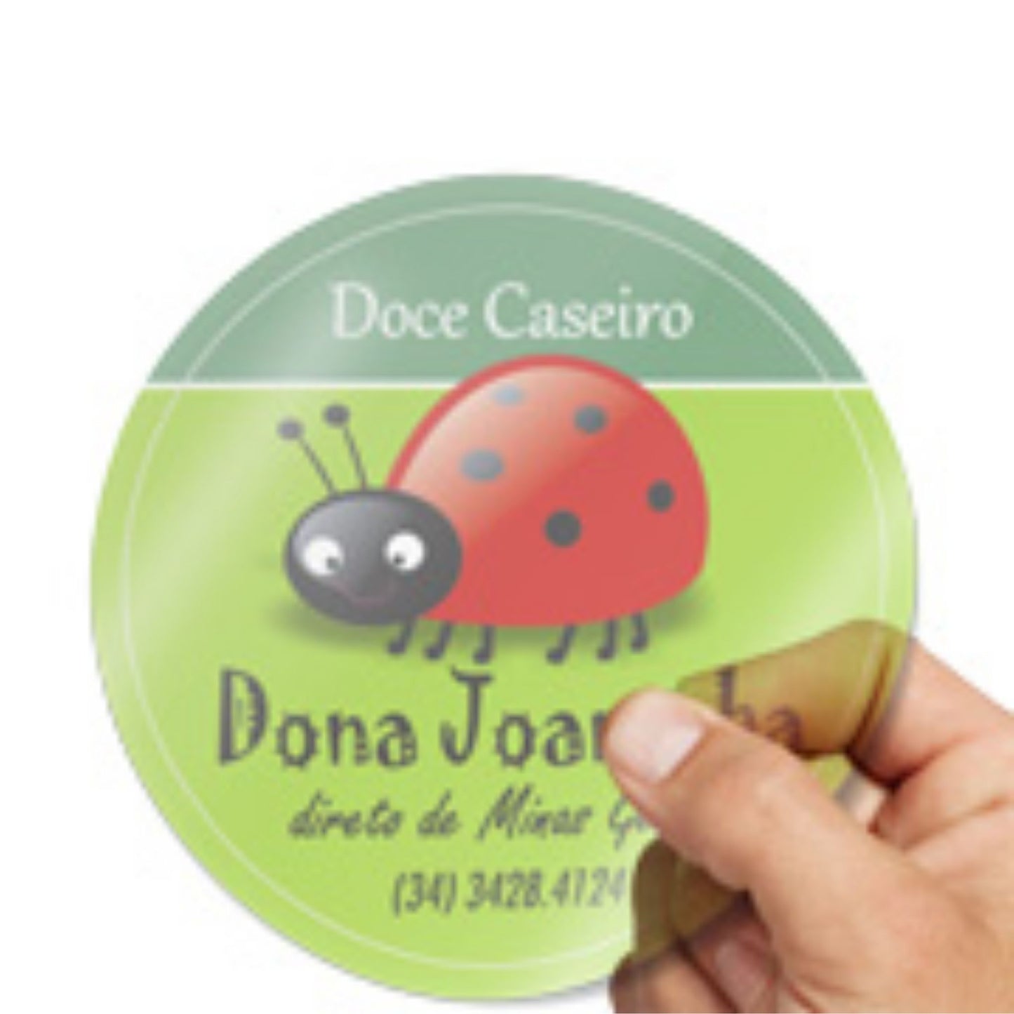 Rótulo Vinil Transparente 132x132mm - 100un - Redondo Opcional