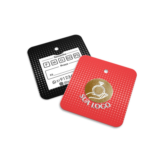Tag Couchê 300g Lam Fosca + Verniz Local – 4x1 – 1000 unid