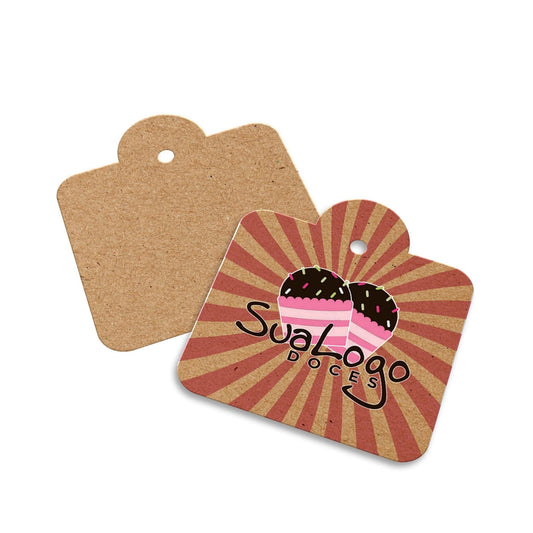 Tag Kraft 250g com Tinta Branca – 4x0 – 100 unidades